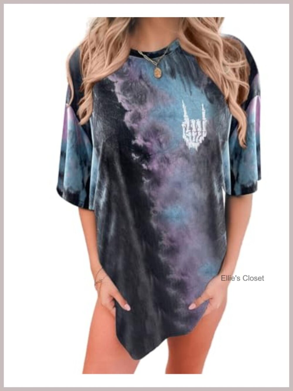 Oversized Gothic Graphic Tee Tie Dye Skull T-Shirt Plus Size